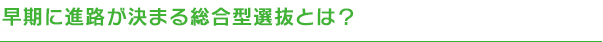 早期に進路が決まる総合型選抜とは？